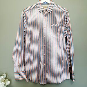 Tommy Bahama Button Up Shirt Mens Size Small Multicolor Striped Cotton Casual
